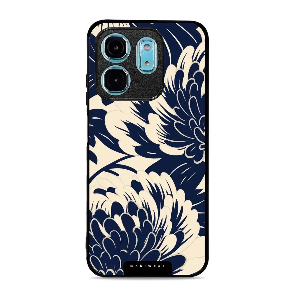 Lesklý kryt Mobiwear Glossy - Infinix Smart 9 - GA40G Modré a béžové květy