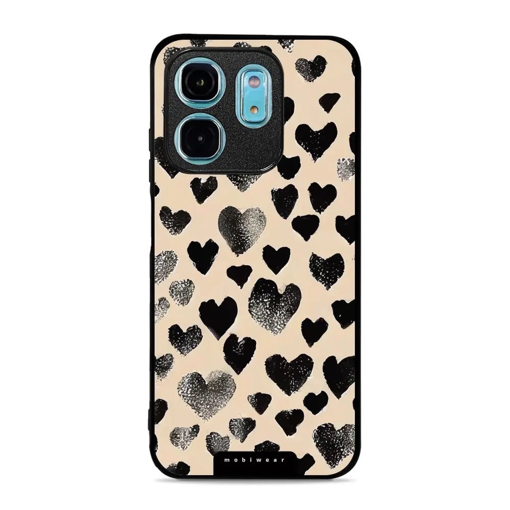 Lesklý kryt Mobiwear Glossy - Infinix Smart 9 - GA51G Černá srdíčka