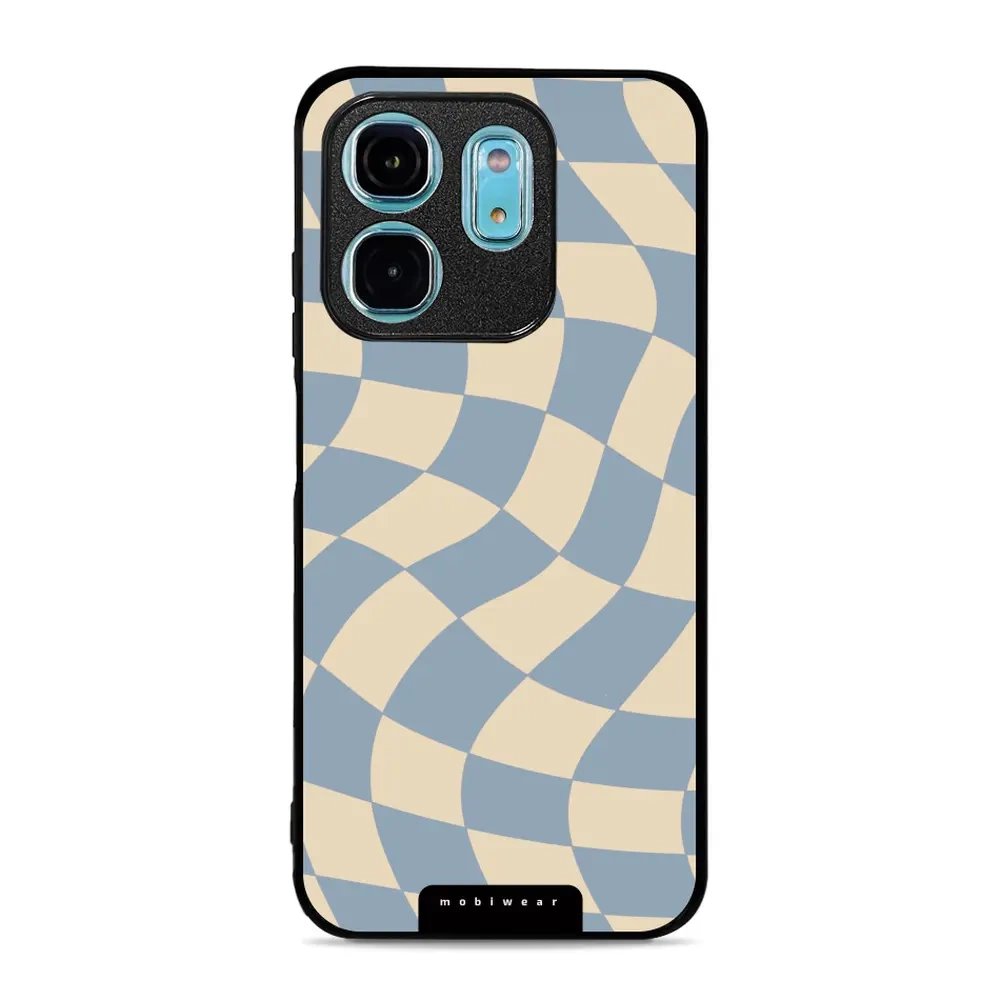 Lesklý kryt Mobiwear Glossy - Infinix Smart 9 - GA59G Modrá a béžová šachovnice