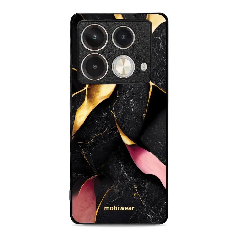 Lesklý kryt Mobiwear Glossy - Infinix Note 40 - G021G Černý a zlatavý mramor