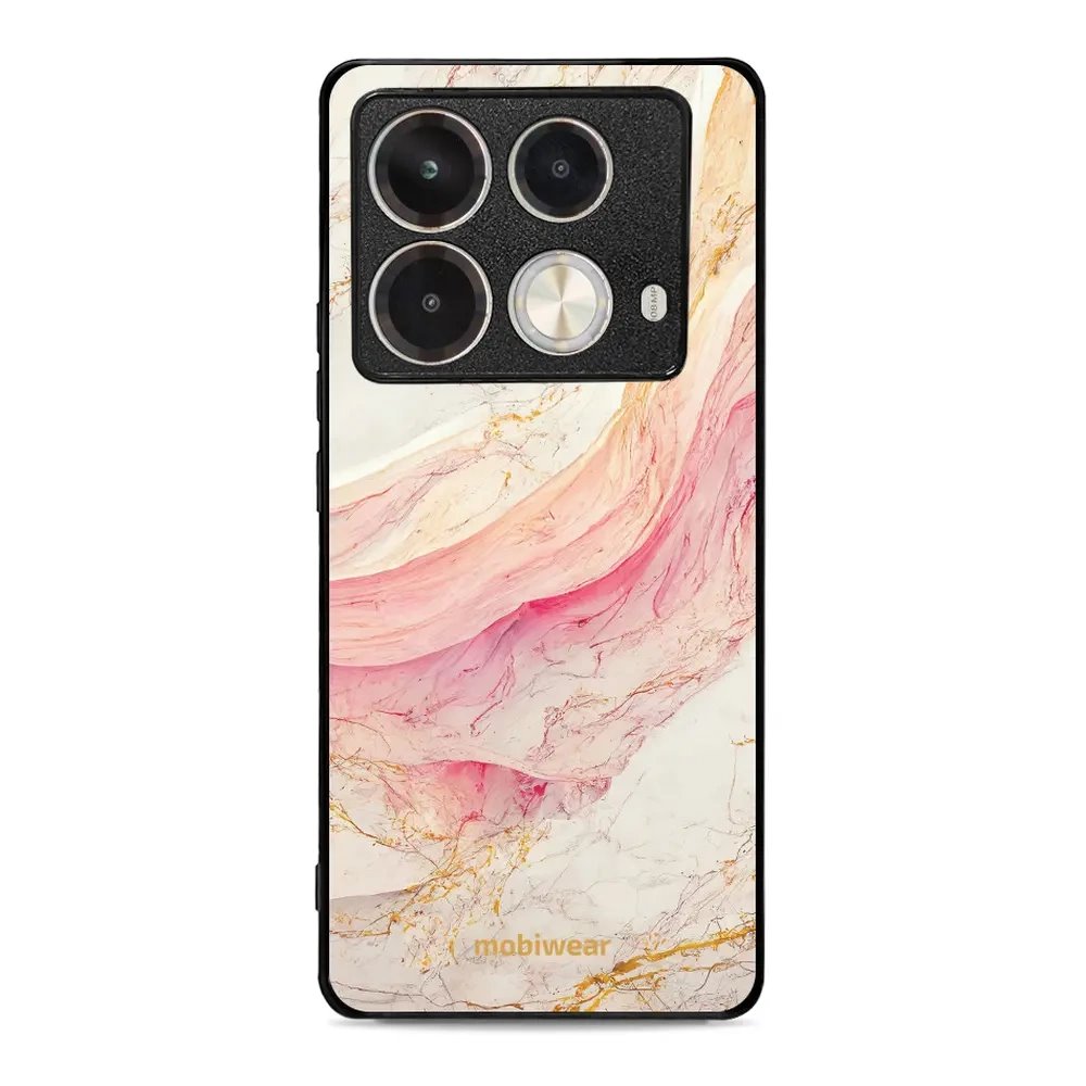 Lesklý kryt Mobiwear Glossy - Infinix Note 40 - G027G - Růžový a zlatavý mramor