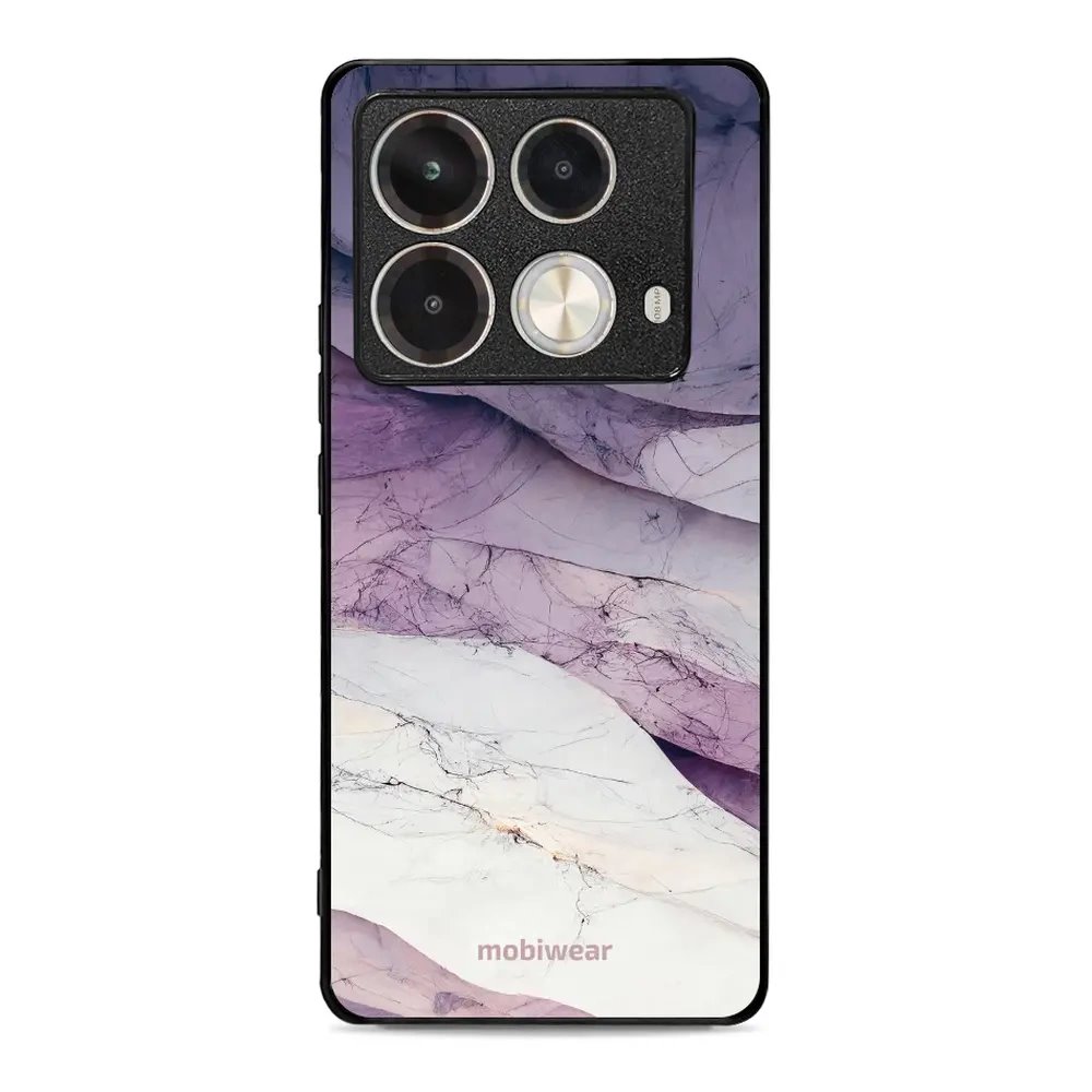 Lesklý kryt Mobiwear Glossy - Infinix Note 40 - G028G - Bílý a fialový mramor