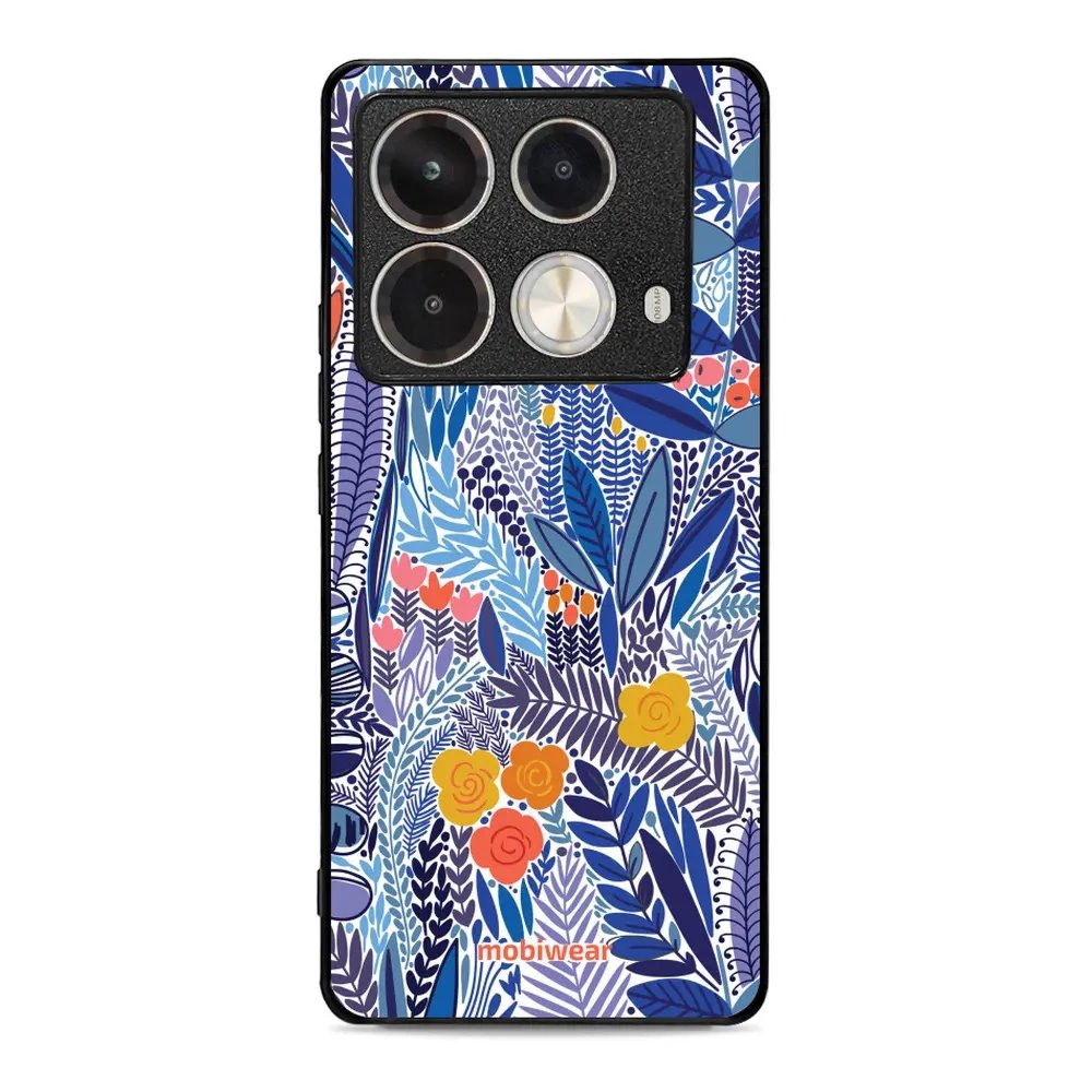 Lesklý kryt Mobiwear Glossy - Infinix Note 40 - G037G - Modrá květena