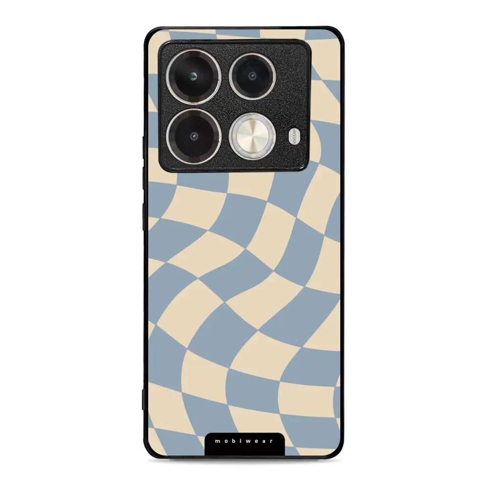 Lesklý kryt Mobiwear Glossy - Infinix Note 40 - GA59G Modrá a béžová šachovnice