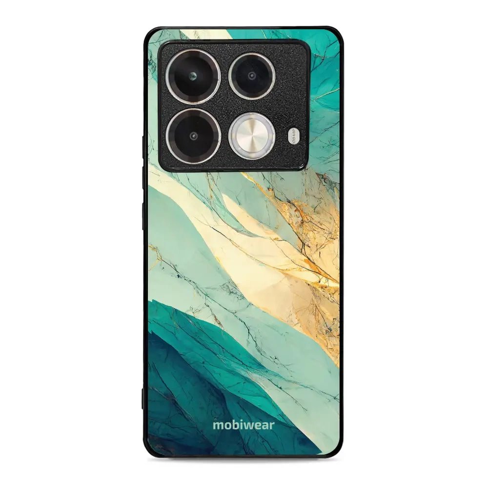 Lesklý kryt Mobiwear Glossy - Infinix Note 40 Pro - G024G - Zlatavý a zelenkavý mramor