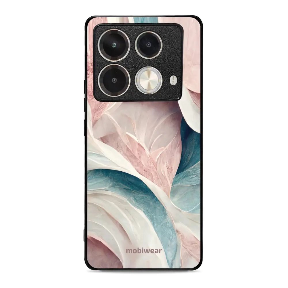 Lesklý kryt Mobiwear Glossy - Infinix Note 40 Pro - G026G - Růžový a zelenkavý mramor