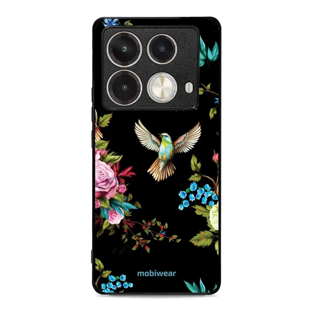Lesklý kryt Mobiwear Glossy - Infinix Note 40 Pro - G041G - Ptáček a květy