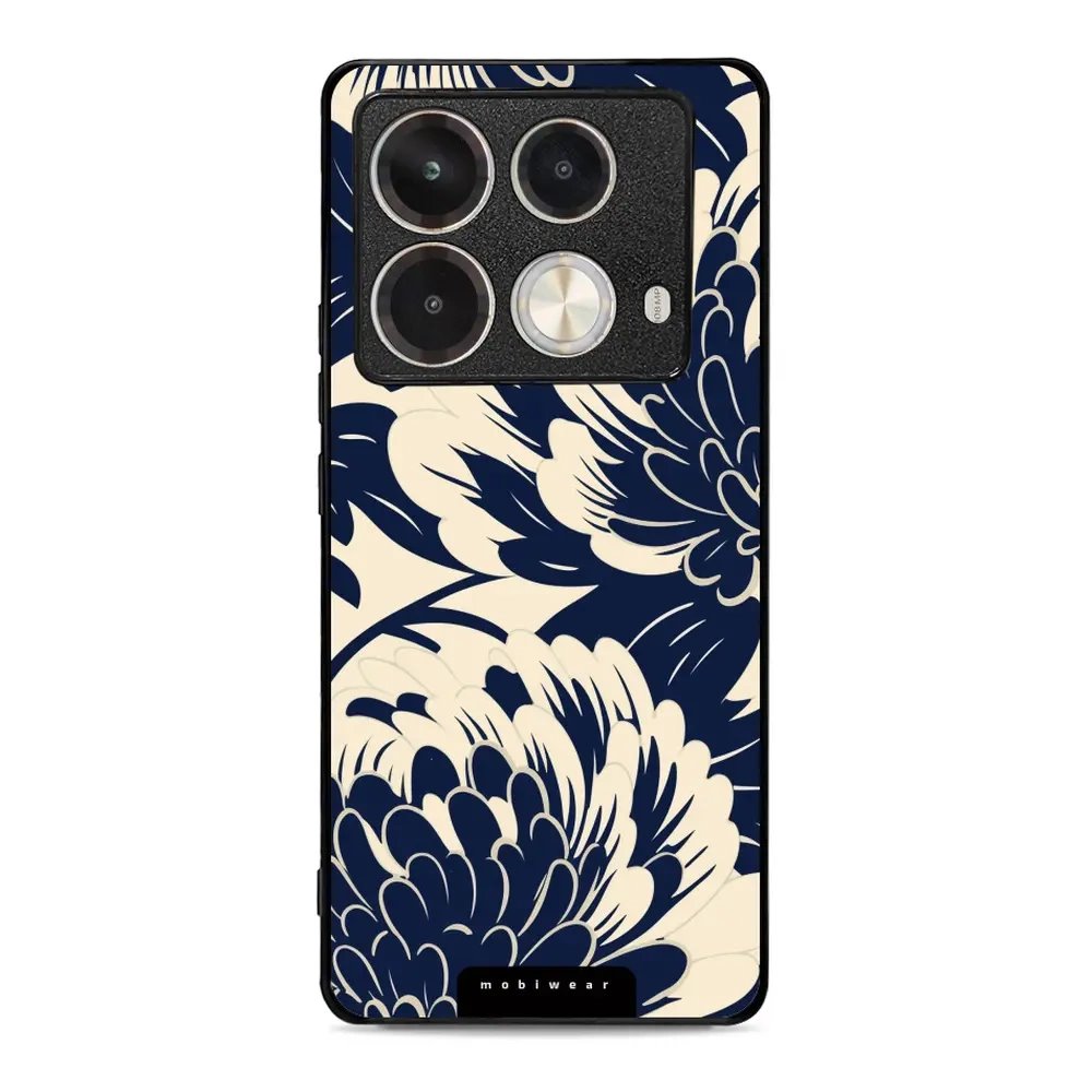 Lesklý kryt Mobiwear Glossy - Infinix Note 40 Pro - GA40G Modré a béžové květy