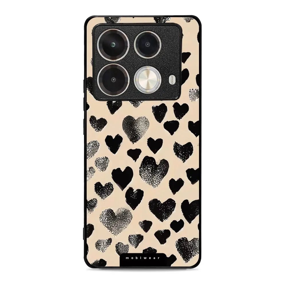 Lesklý kryt Mobiwear Glossy - Infinix Note 40 Pro - GA51G Černá srdíčka