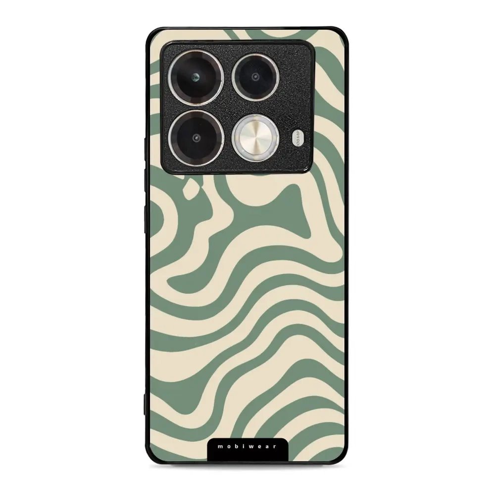 Lesklý kryt Mobiwear Glossy - Infinix Note 40 Pro - GA57G Zelené a béžové zkrouceniny