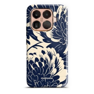 Odolný kryt na mobil Xiaomi 15T Pro - Mobiwear Elite Pro EA40E Modré a béžové květy