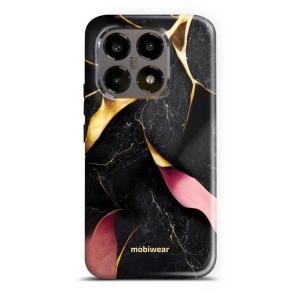 Odolný kryt na mobil Xiaomi 15T - Mobiwear Elite Pro EP35E Černý a zlatavý mramor
