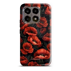 Odolný kryt na mobil Xiaomi 15T - Mobiwear Elite Pro EP45E Temné červené květy