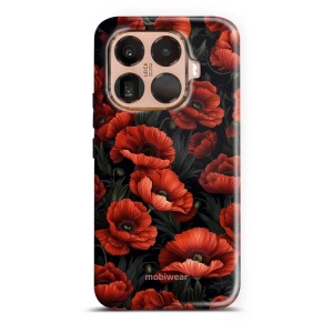 Odolný kryt na mobil Xiaomi 15T Pro - Mobiwear Elite Pro EP45E Temné červené květy