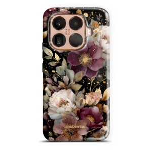 Odolný kryt na mobil Xiaomi 15T Pro - Mobiwear Elite Pro E169E Zlatavé kvítky
