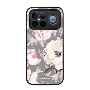 Lesklý kryt na mobil Poco F8 Ultra - Mobiwear Glossy G034G, květy na šedém pozadí
