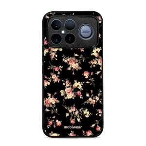 Lesklý kryt na mobil Poco F8 Ultra - Mobiwear Glossy G039G, květy na černé