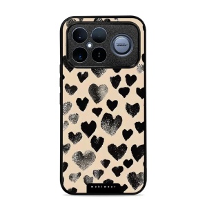 Lesklý kryt na mobil Poco F8 Ultra - Mobiwear Glossy GA51G, černá srdíčka