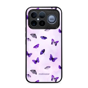 Lesklý kryt na mobil Poco F8 Ultra - Mobiwear Glossy GP77G, fialoví motýlci