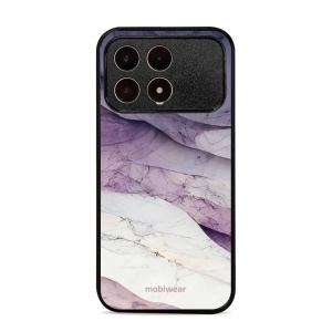 Lesklý kryt na mobil Poco F8 Pro - Mobiwear Glossy G028G, bílý a fialový mramor