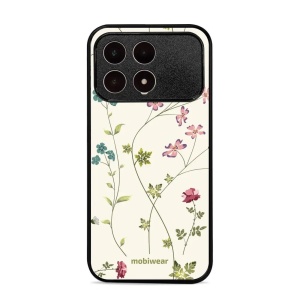 Lesklý kryt na mobil Poco F8 Pro - Mobiwear Glossy G035G, tenké rostlinky s květy