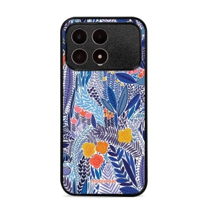Lesklý kryt na mobil Poco F8 Pro - Mobiwear Glossy G037G, modrá květena