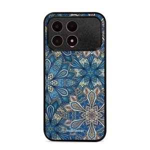 Lesklý kryt na mobil Poco F8 Pro - Mobiwear Glossy G038G, modré mandala květy