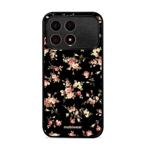 Lesklý kryt na mobil Poco F8 Pro - Mobiwear Glossy G039G, květy na černé