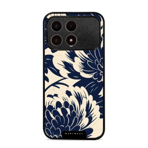 Lesklý kryt na mobil Poco F8 Pro - Mobiwear Glossy GA40G, modré a béžové květy