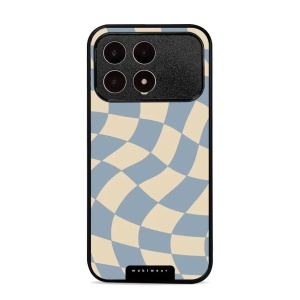 Lesklý kryt na mobil Poco F8 Pro - Mobiwear Glossy GA59G, modrá a béžová šachovnice