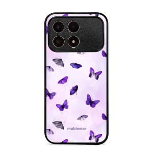 Lesklý kryt na mobil Poco F8 Pro - Mobiwear Glossy GP77G, fialoví motýlci