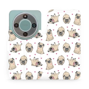 Flip pouzdro Mobiwear na Honor Magic8 Lite, motiv mopsíci