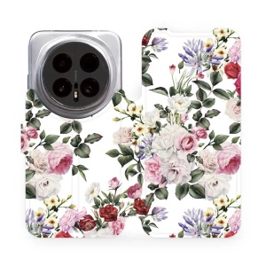 Flip pouzdro Mobiwear na mobil Honor Magic8 Pro - MD01S, růže na bílé