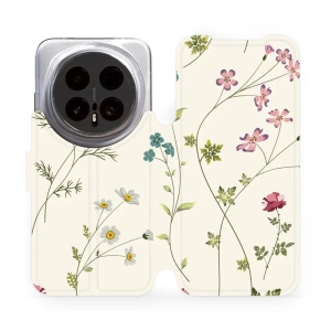 Flip pouzdro Mobiwear na mobil Honor Magic8 Pro - MD03S, tenké rostlinky s květy