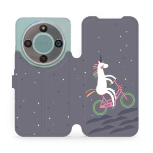 Flip pouzdro Mobiwear na mobil Honor Magic8 Lite - V024P, jednorožec na kole