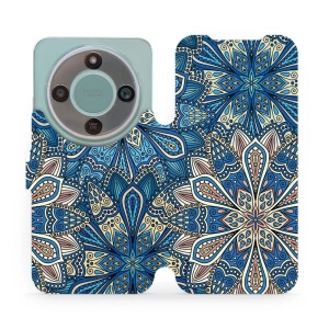 Flip pouzdro Mobiwear na mobil Honor Magic8 Lite - V108P, modré mandala květy