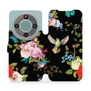 Flip pouzdro Mobiwear na mobil Honor Magic8 Lite - VD09S, ptáčci a květy