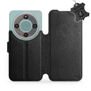 Kožené flip pouzdro Mobiwear na mobil Honor Magic8 Lite - černé