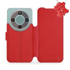 Kožené flip pouzdro Mobiwear na mobil Honor Magic8 Lite - červené