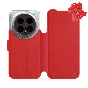 Kožené flip pouzdro Mobiwear na mobil Honor Magic8 Pro - červené