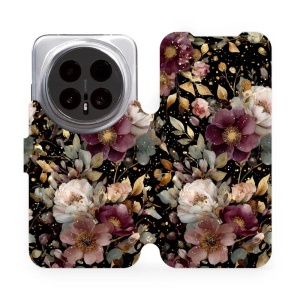 Flip pouzdro Mobiwear na mobil Honor Magic8 Pro - V169S, zlatavé kvítky
