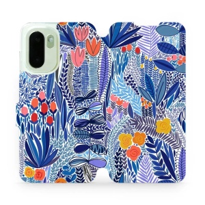 Flip pouzdro Mobiwear na mobil OnePlus 15R - MP03P, modrá květena