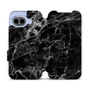 Flip pouzdro Mobiwear na mobil Google Pixel 10a - V056P, černý mramor