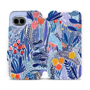 Flip pouzdro Mobiwear na mobil Google Pixel 10a - MP03P, modrá květena