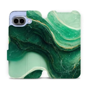 Flip pouzdro Mobiwear na mobil Google Pixel 10a - VP38S, zelený mramor