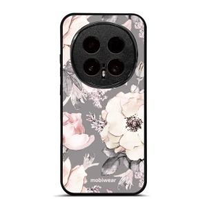 Lesklý kryt na mobil Honor Magic8 Pro - Mobiwear Glossy G034G, květy na šedém pozadí