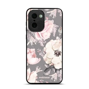 Lesklý kryt na mobil OnePlus 15R - Mobiwear Glossy G034G, květy na šedém pozadí