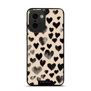 Lesklý kryt na mobil OnePlus 15R - Mobiwear Glossy GA51G, černá srdíčka