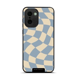 Lesklý kryt na mobil OnePlus 15R - Mobiwear Glossy GA59G, modrá a béžová šachovnice