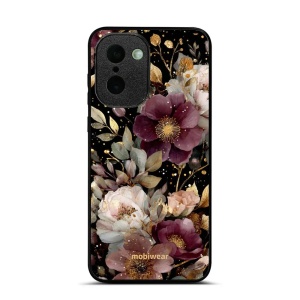 Lesklý kryt na mobil OnePlus 15R - Mobiwear Glossy G169G, zlatavé kvítky